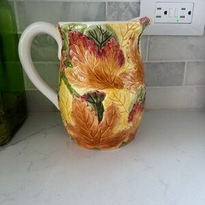 Colorful Leaf Ceramic Pitcher